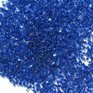 Cobalt Blue Craft Medley 1 Translucent Glass Bugle Beads image 2