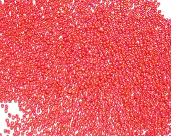 Maui Plumeria - Craft Medley 10/0 Aurora Borealis Opaque Glass Bugle Beads