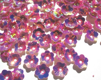 Petunia Purple - Crafts 10mm Iridescent Aurora Borealis Flower Cup Sequins