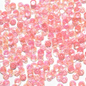 Pink Peach Light Craft Medley 6mm Translucent Aurora Borealis Cup Sequins image 1