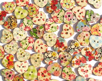 Love - Crafts Heart-Shaped Wood Button Selection