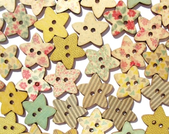 Starlet - Crafts Star-Shaped Wood Button Selection