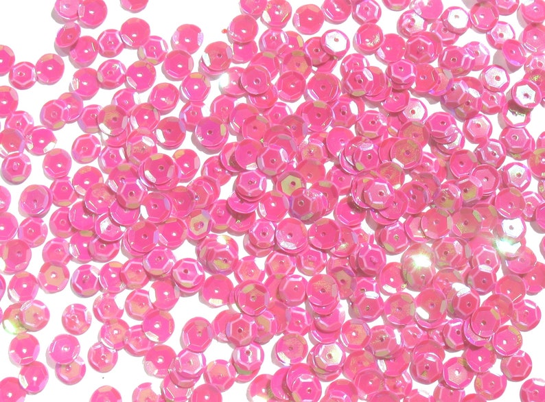 Fuchsia Pink Craft Medley 6mm Aurora Borealis Cup Sequins image 5