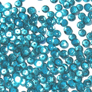 Aqua Blue Dark - Craft Medley 6mm Metallic Cup Sequins