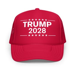 TRUMP 2028 - Trucker Hat Red - MAGA Trump