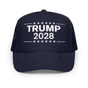 TRUMP 2028 - Trucker Hat Navy - MAGA Trump