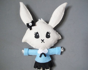 Pastel Goth Bunny Plush Doll