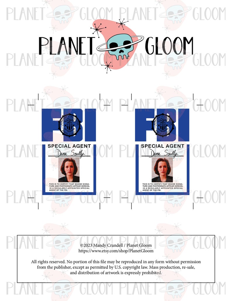 X-Files Dana Scully Name Badge Digital Download, Printable image 1