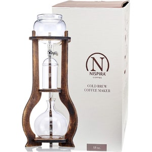 Nispira Retro Iced Cold Brew Coffee Maker Wooden Drip Tower 600 ML
