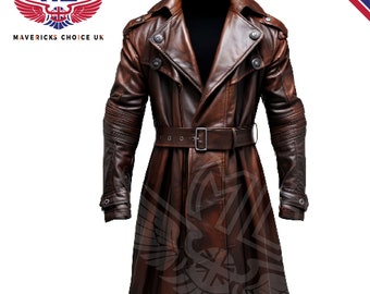 Men Leather Jacket Red  Genuine Sheepskin Hooded Trench Coat Biker Outfit Classy Casual Handcrafted Motorcycle Biker Jacket Quilted Sleeve