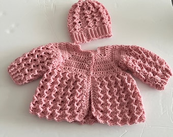 newborn Crochet Jacket and Hat