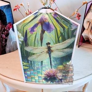 Dragonfly (Fore-Edge/Top-Edge, 2-in-1), Fore-Edge Photo Strip Book Art, Housewarming, Thank You, Home Decor, Birthday, Centerpiece