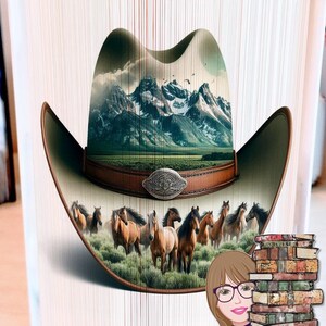 Cowboy/girl Hat, Fore-Edge Photo Strip Book Art, Housewarming, Thank You, Home Decor, Birthday, Center, DIY, Photo Strip Pattern, Book Art