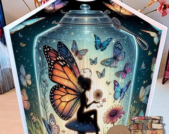 Fairy in a Jar Fore-Edge/Top-Edge (Split, 2 in 1) Photo Strip Book Pattern  (PDF Download)