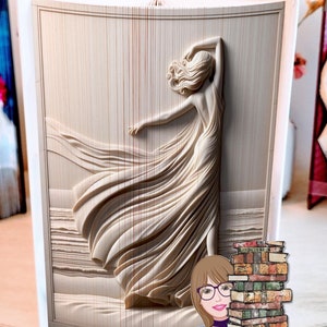 Flowing Girl 2, Fore-Edge Photo Strip Book Art, Housewarming, Thank You, Home Decor, Birthday, DIY, Photo Strip Pattern, Book Art