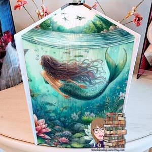 Sirena (bordo anteriore/bordo superiore, 2 in 1), libro fotografico con strisce anteriori, inaugurazione della casa, decorazioni per la casa, compleanno, centrotavola, fai da te, regalo, libro fotografico