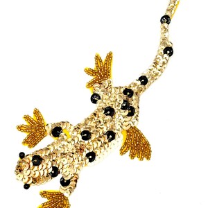 Gecko or Lizard - Sequins and Glass Beads 6.75" x 3.75"