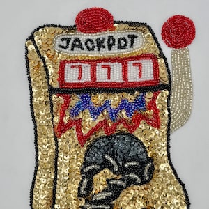 Slot Machine Jackpot 777 with Sequins and Beads 7" x 5"