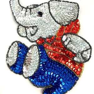 Elephant Playful Sequin Beaded 7" x 6.5"