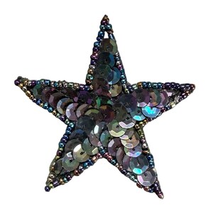 Star - Moonlight Sequins - Glass  Beads 2.75"