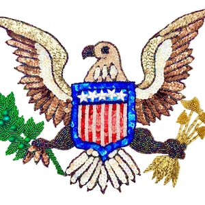 Eagle With Usa Flag, Arrows And Branch - Choice Of Size: 11.25" X 9.25" Or 10.5" X 8.5"