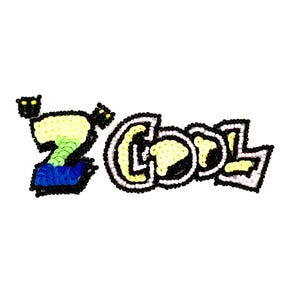 May include: A graphic design of the words "2 COOL" in a playful, cartoonish style. The letters are outlined in black and filled with yellow, green, and blue colors. The design is set against a plain white background.