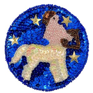 Zodiac Symbol Sagittarius - Sequins and Glass Beads 3.5"
