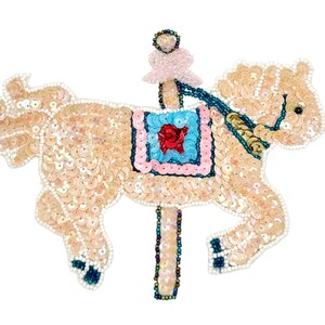 Carousel Horse with Multicolored Sequins and Beads - 6.75" x 5.25"