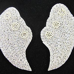 Designer Motif Shell Shaped Pairs or Singles with Iridescent Beads, Rhinestones and Pearls 5" x 3"