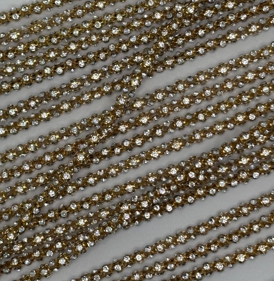 Metal Rhinestone Rope - 4mm - Etsy