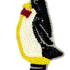 Pre-Glued Penguin with Yellow Beads and Black Sequins 4.5" x 2.5”