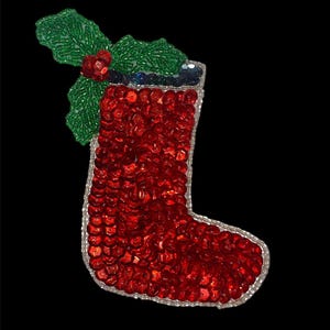 Christmas Stocking with Coal 4&quot; x 3&quot;