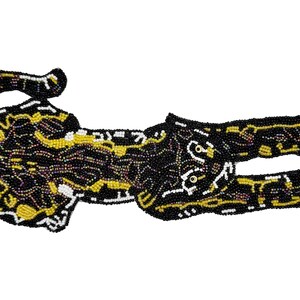 Leopard with Multi-Colored Beads 12" X 5"