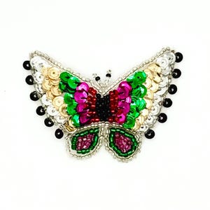 Butterfly with Multi-Colored Sequins and Beads 2.5" x 1.75"