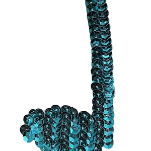 Musical Single Note Appliqué - Choice of Turquoise|Blue|Gold Sequins 3.5" x 2"