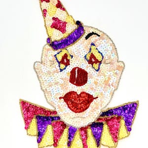 Large Clown with MultiColored Sequins and Beads 9.25" x 6.25"