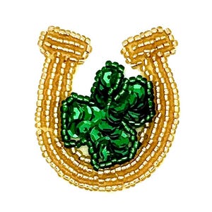 St. Patrick's Day Horseshoe with Clover 1.75" x 1.5"