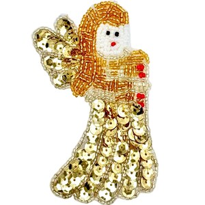 Angel with Gold Sequins and Glass Beads 4" x 2.5"