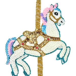 Choice of Size - Carousel Horse with Multicolored Sequins and Beads