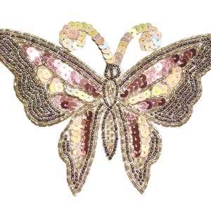 Butterfly with Multi-Colored Sequins and Moonlight Beads 3.5" x 5.5"