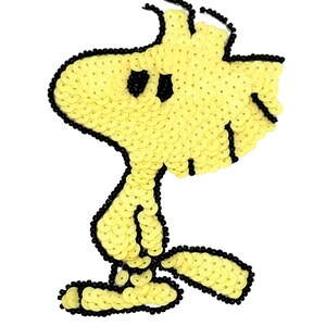 Vintage Cartoon Bird with Yellow and Black Sequins and Beads 4.5" x 3.25"