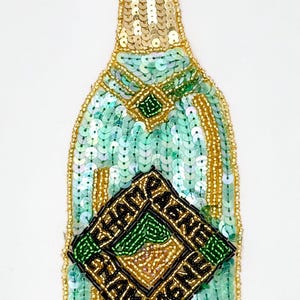 Champagne Bottle - Sequins - Glass  Beads 8.75" x 3"