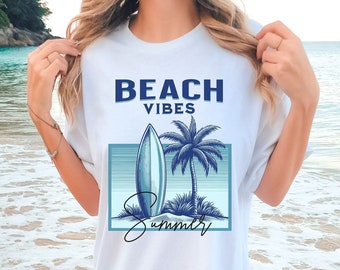 Retro Beach Vibes Summer T-shirt,Comfort Colors, Boho summer T-shirt, Hawaii shirt, Vintage Summer T-shirt, Boho Summer Shirt, Surfboard Tee