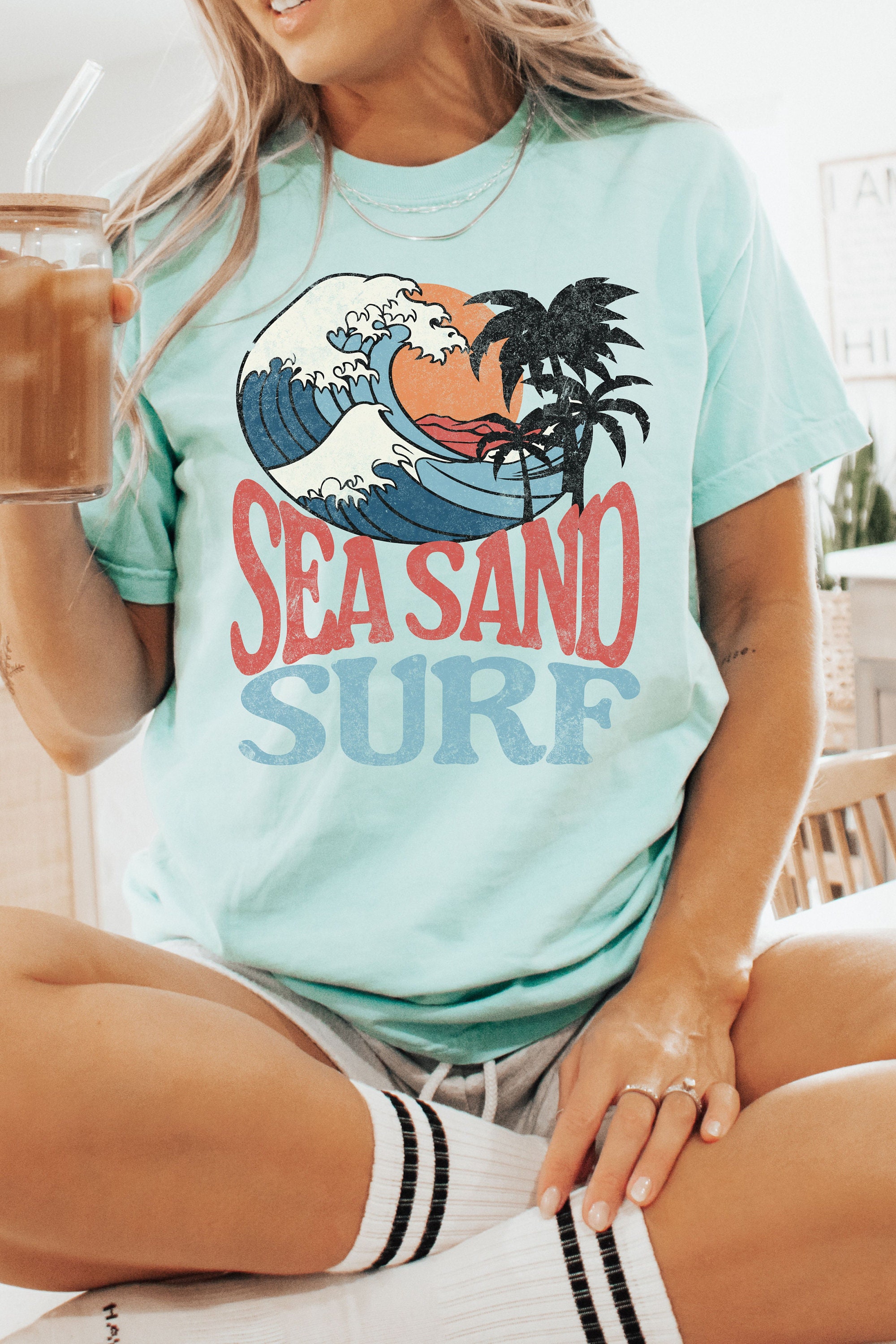 韓国発！【SAND SOUND】Beach graphic oversized T-shirt Designer fashion, Seoul-fully created | W Concept