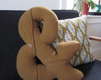 Ampersand Pillow - Reclaimed jacket - Made to order