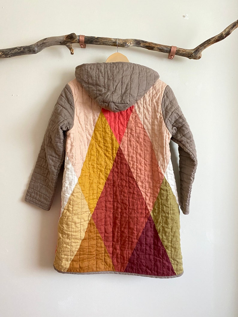 Handmade linen and cotton quilted coat image 2