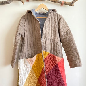 Handmade linen and cotton quilted coat image 3