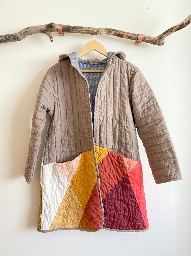 Handmade linen and cotton quilted coat image 3