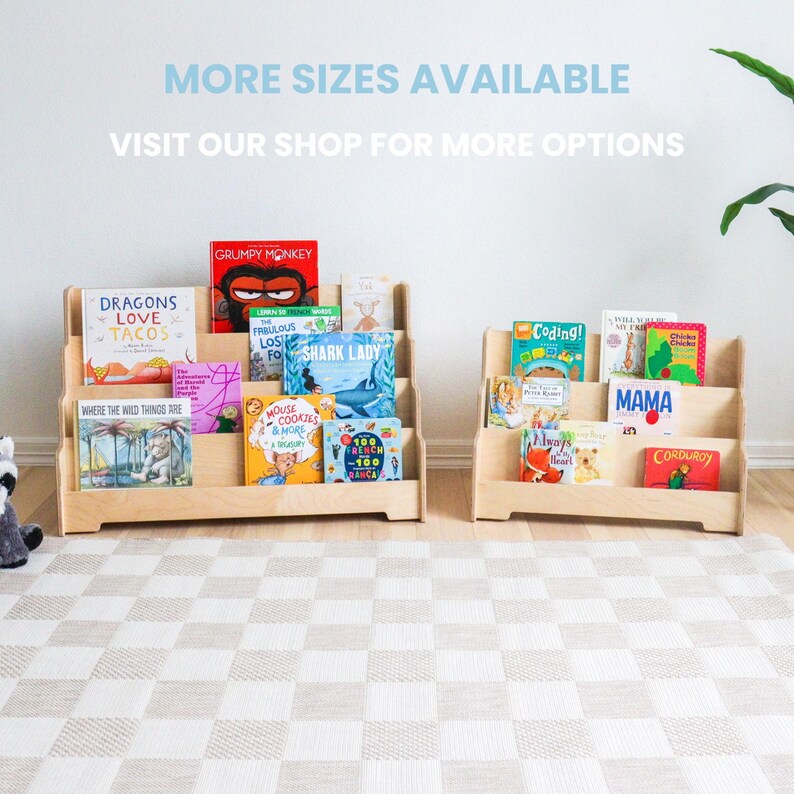 Montessori Bookshelf, Kids Bookshelf, Nursery Bookshelf Front Facing Shelves For Toddlers image 10