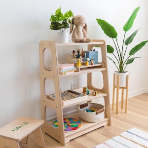 Shelf Toy Storage Bedroom, Playroom Shelves, Book shelf storage, Montesorri Inspired